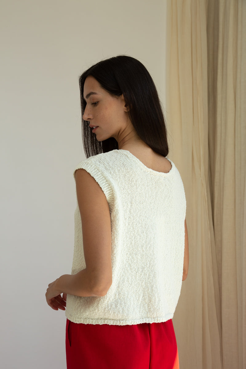 Florence Cotton Linen Knit Vest
