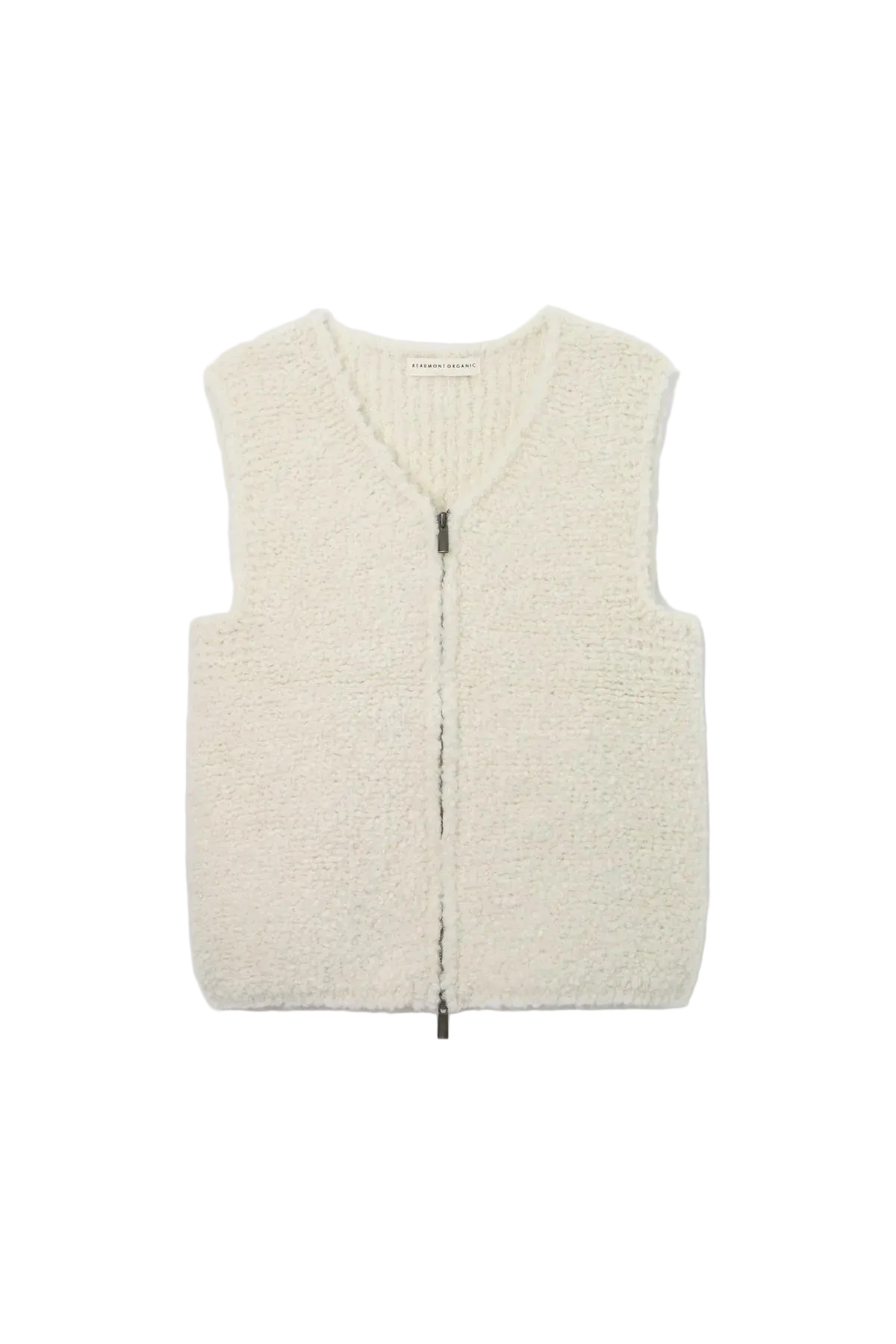 Sidney Wool Knitted Vest in Ecru