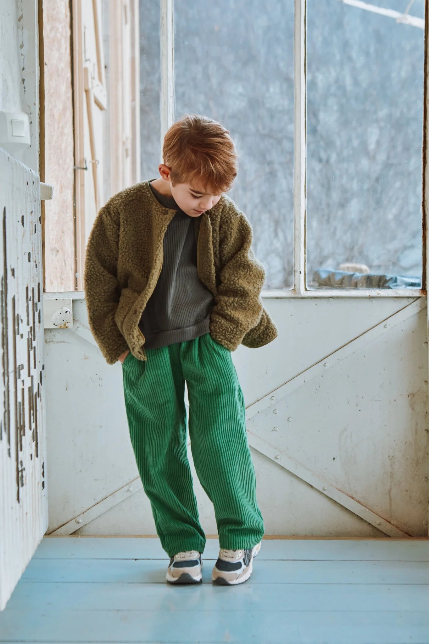 Coing Corduroy Kids Pants - Medium Green