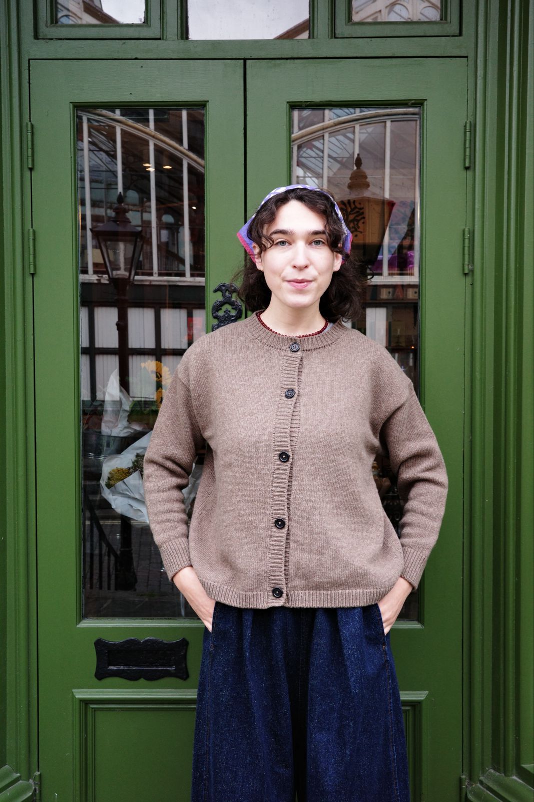 Pétale Wool Adult Cardigan - Brown Caribou