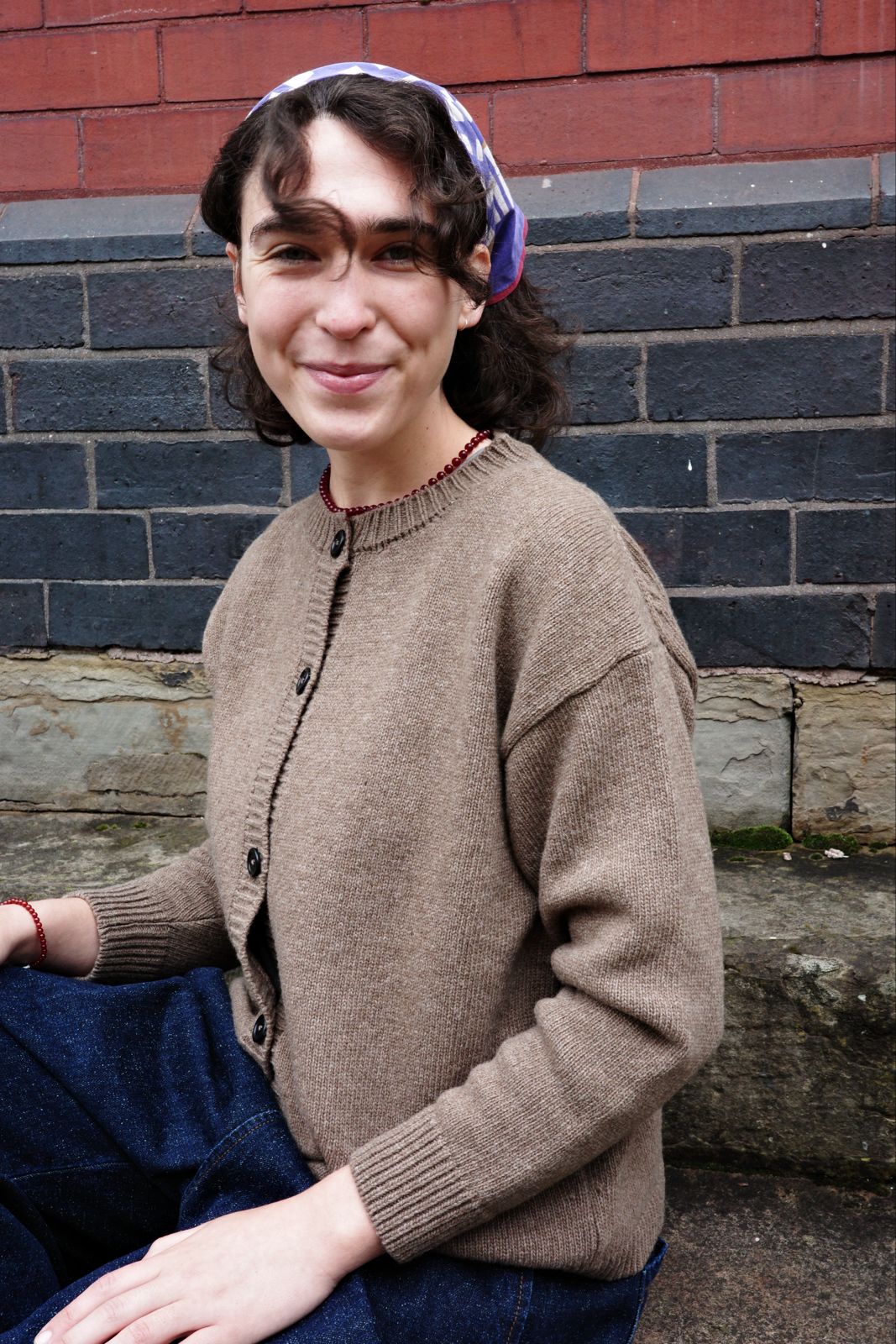 Pétale Wool Adult Cardigan - Brown Caribou