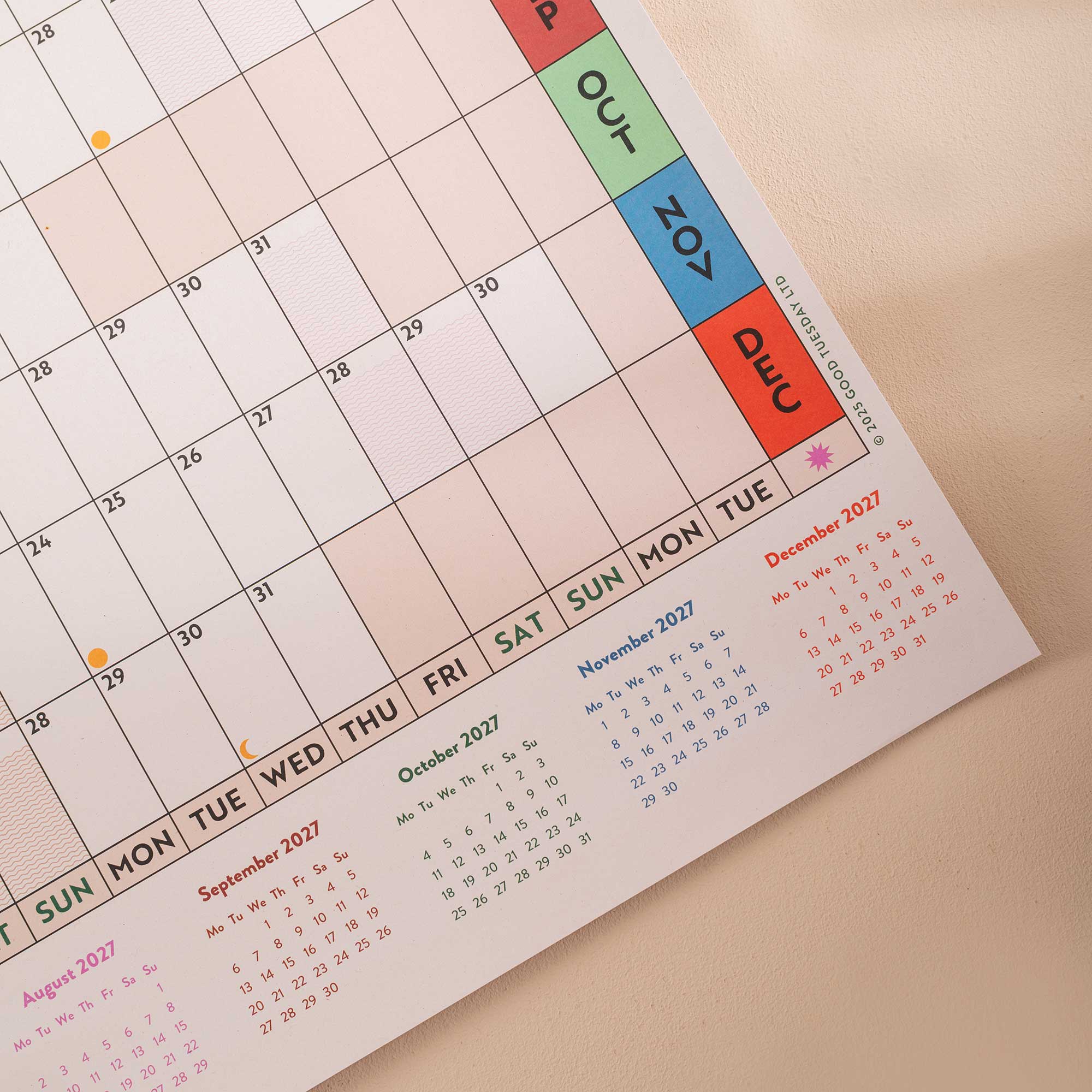 2026 A1 Year Wall Planner | Landscape | Work Hard, Play Nice