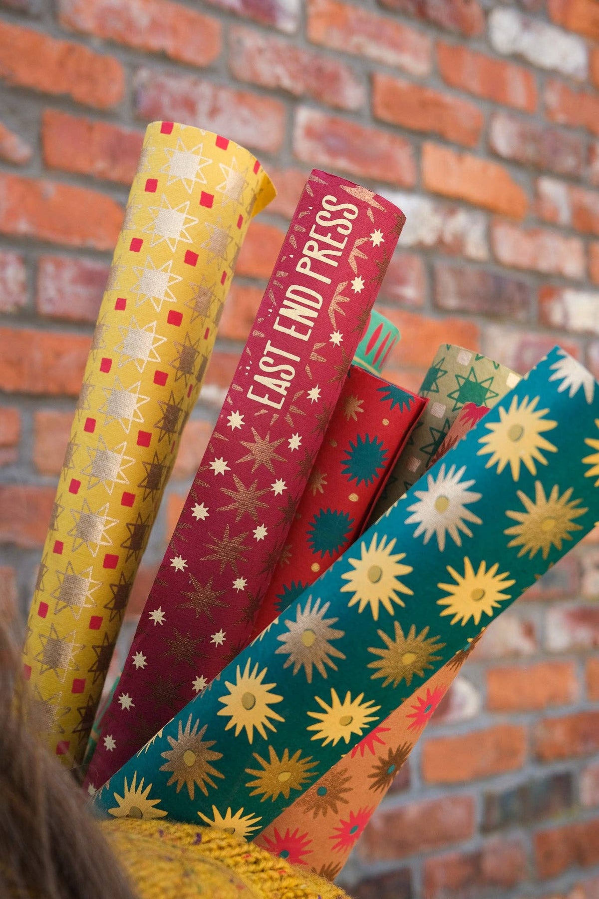 Festive Gift Wrap in Copper Sky