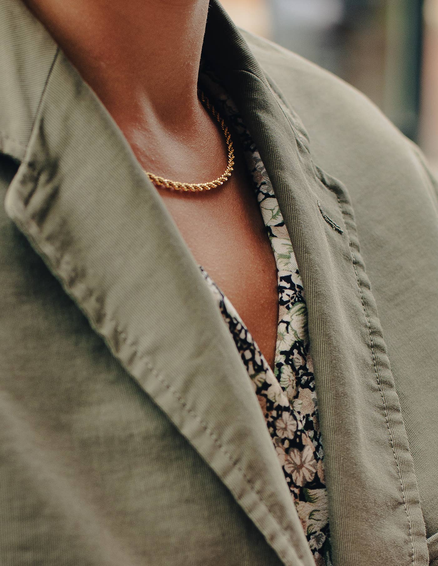 Gold Rope Twist Chain Necklace, Waterproof