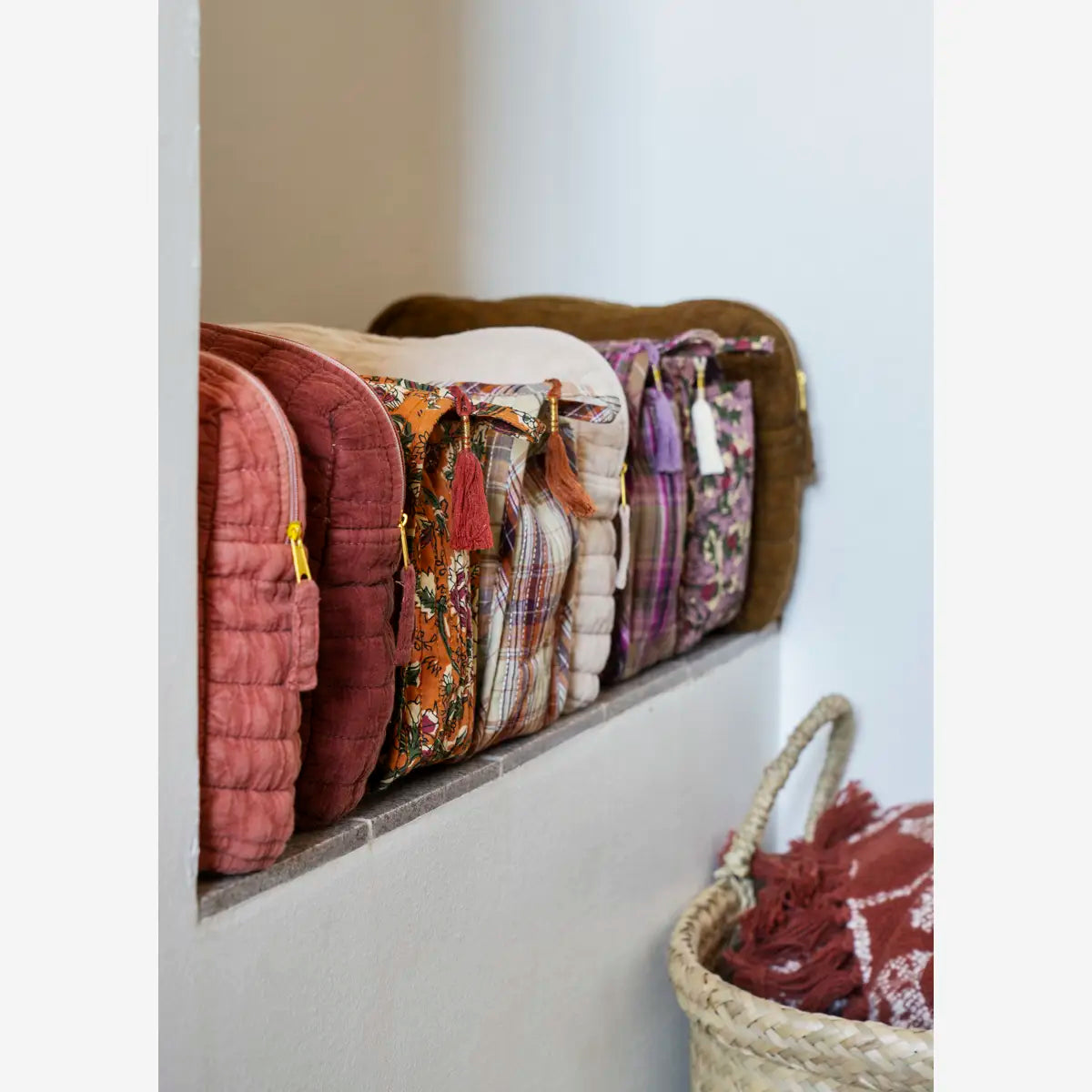 Quilted Wash Bag - Mahogony