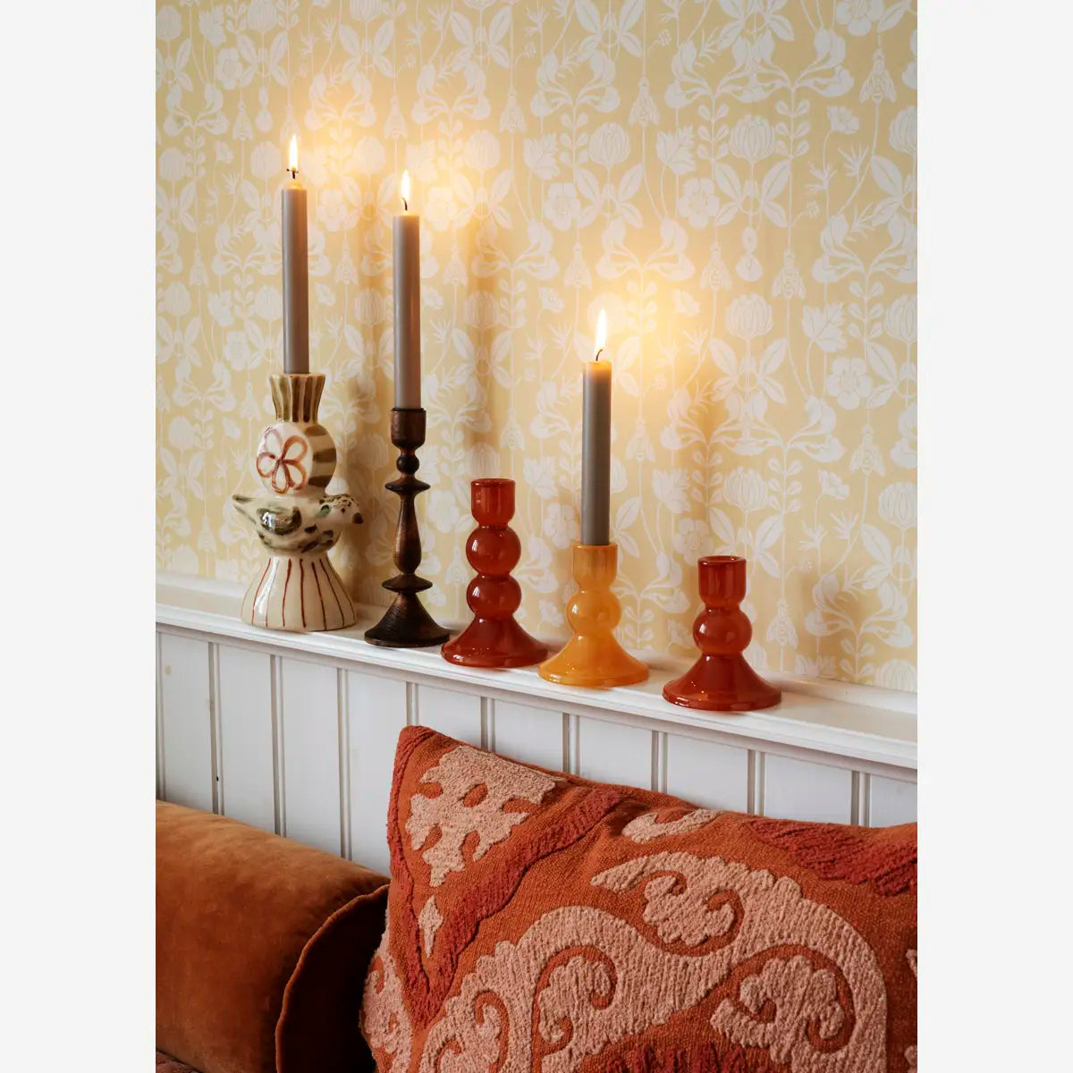 Glass Candle Holder - Pumpkin