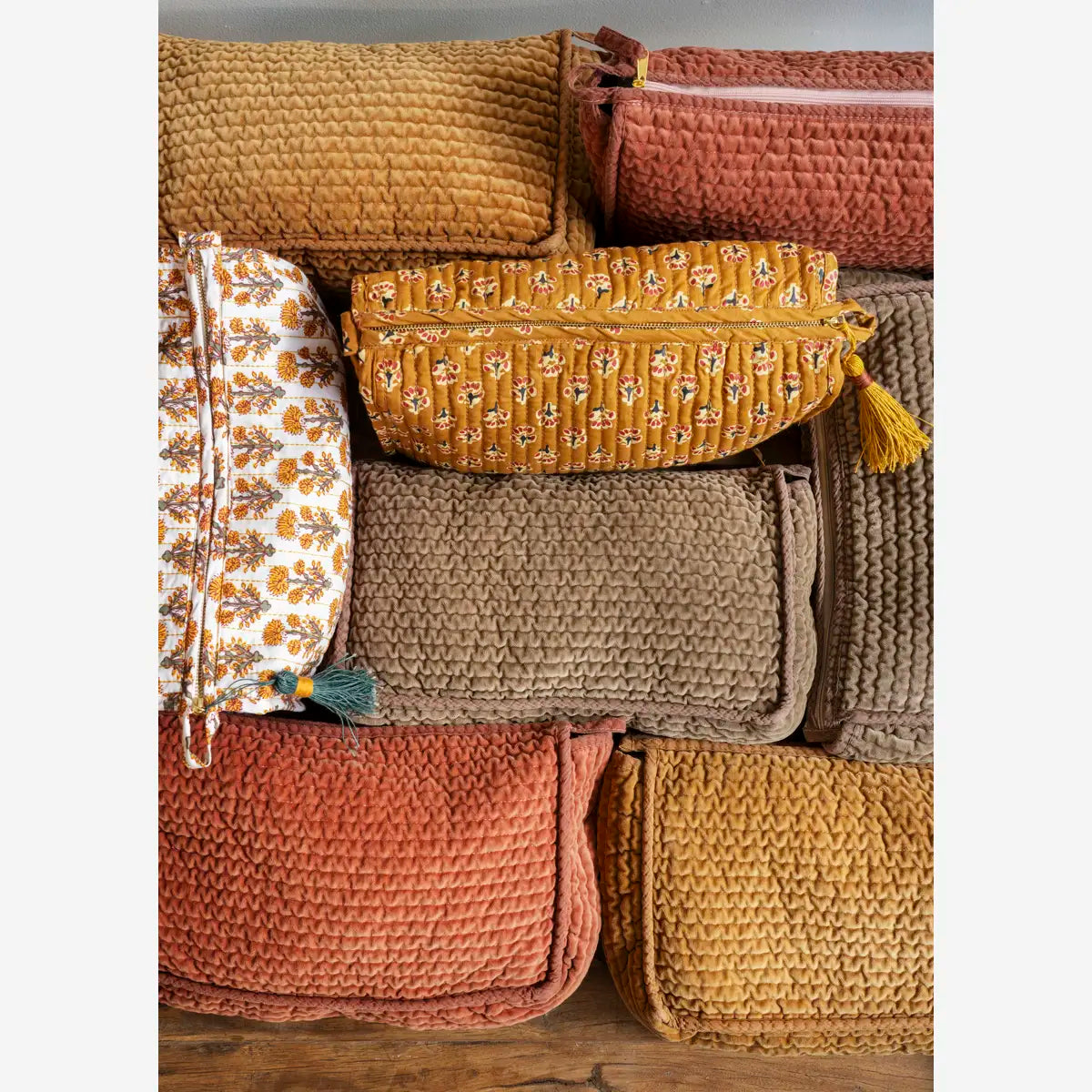 Quilted Cotton Wash Bag