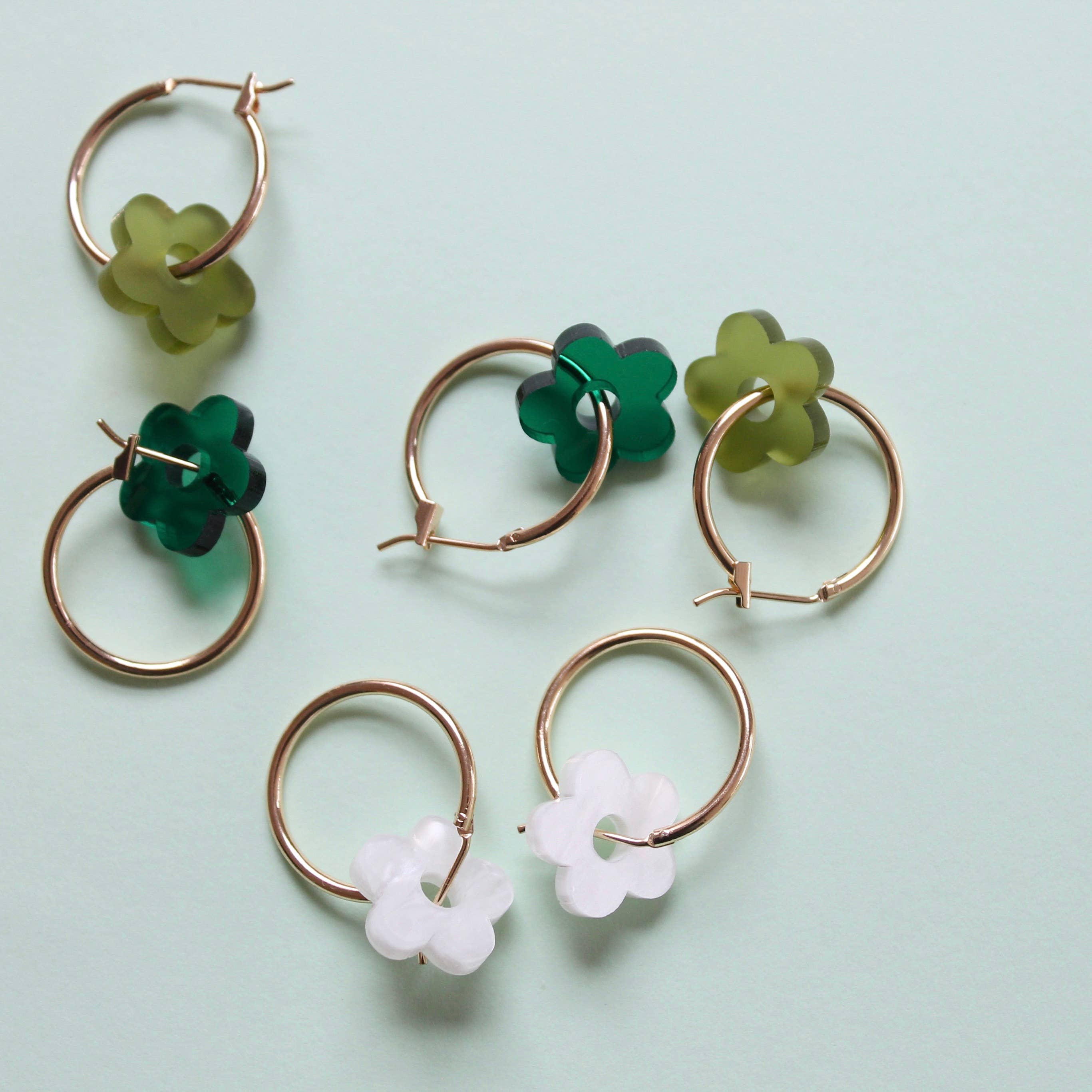 Colourful Flower Hoop Earrings