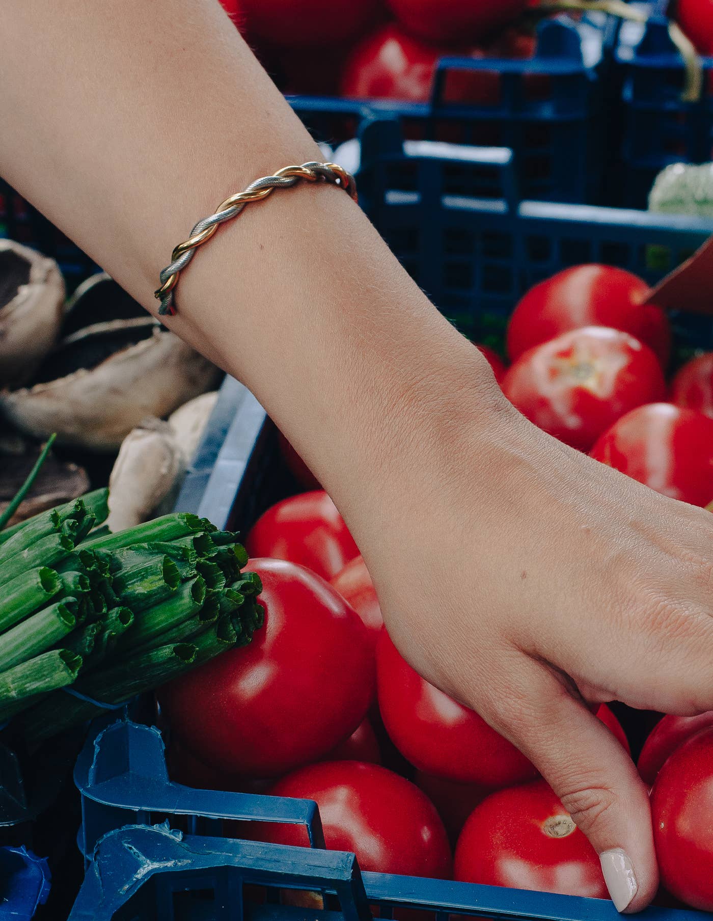 Twist Cuff Bangle - Two Tone