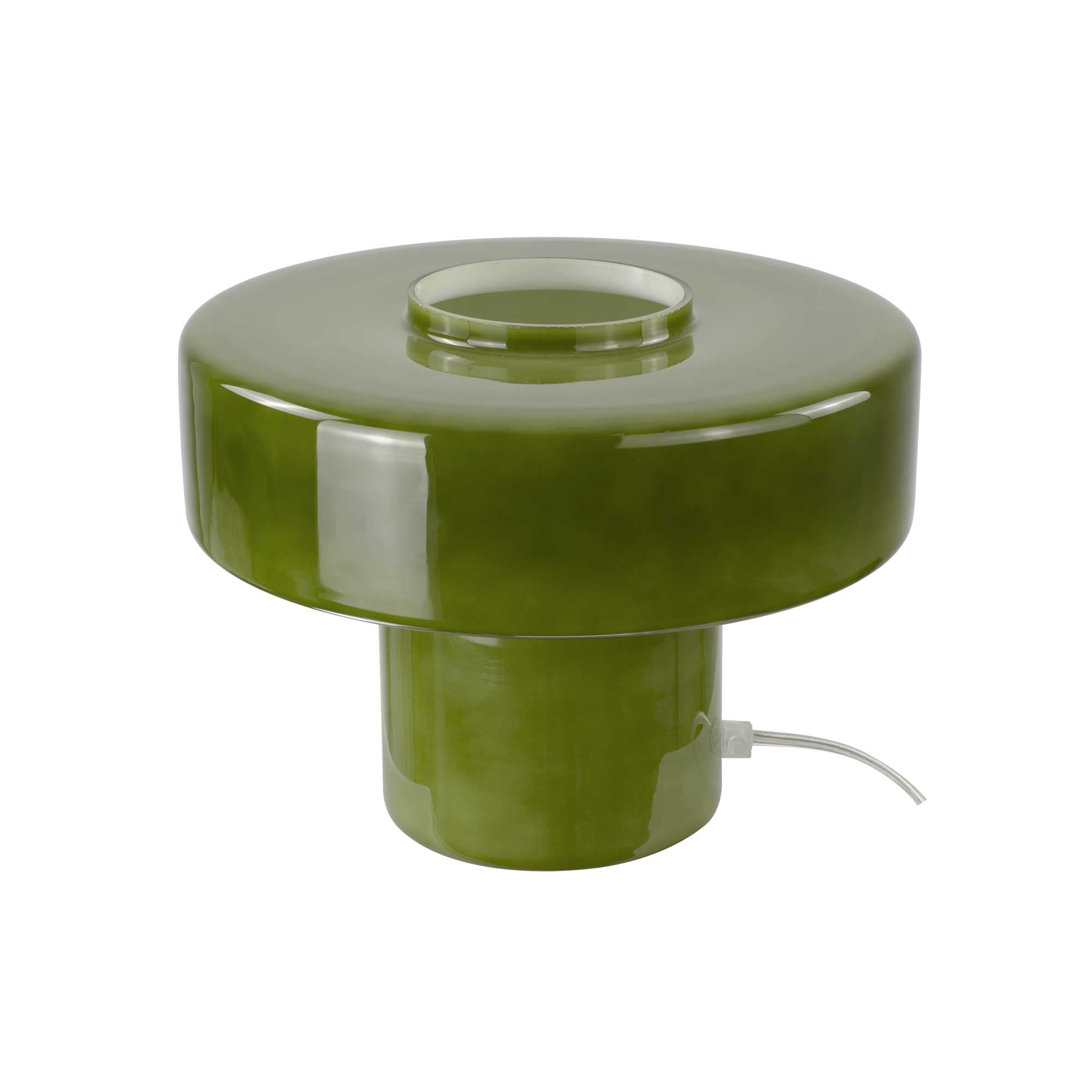 Retro style colored glass table lamp Foza: Chrome