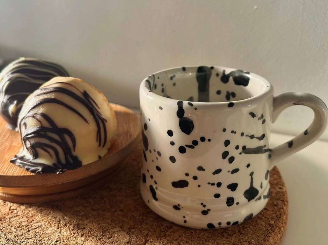 Monochrome Splatter Espresso Cups