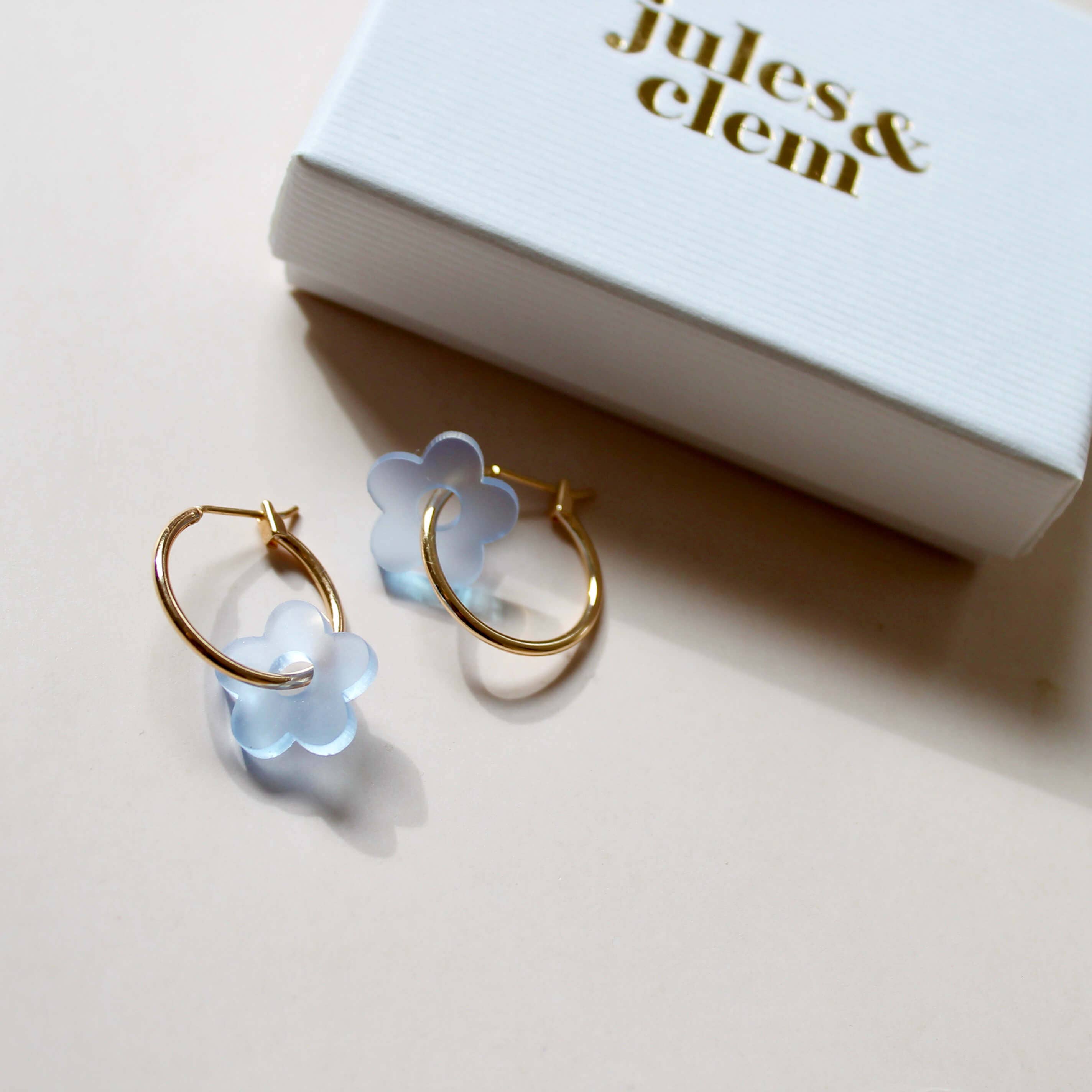 Colourful Flower Hoop Earrings