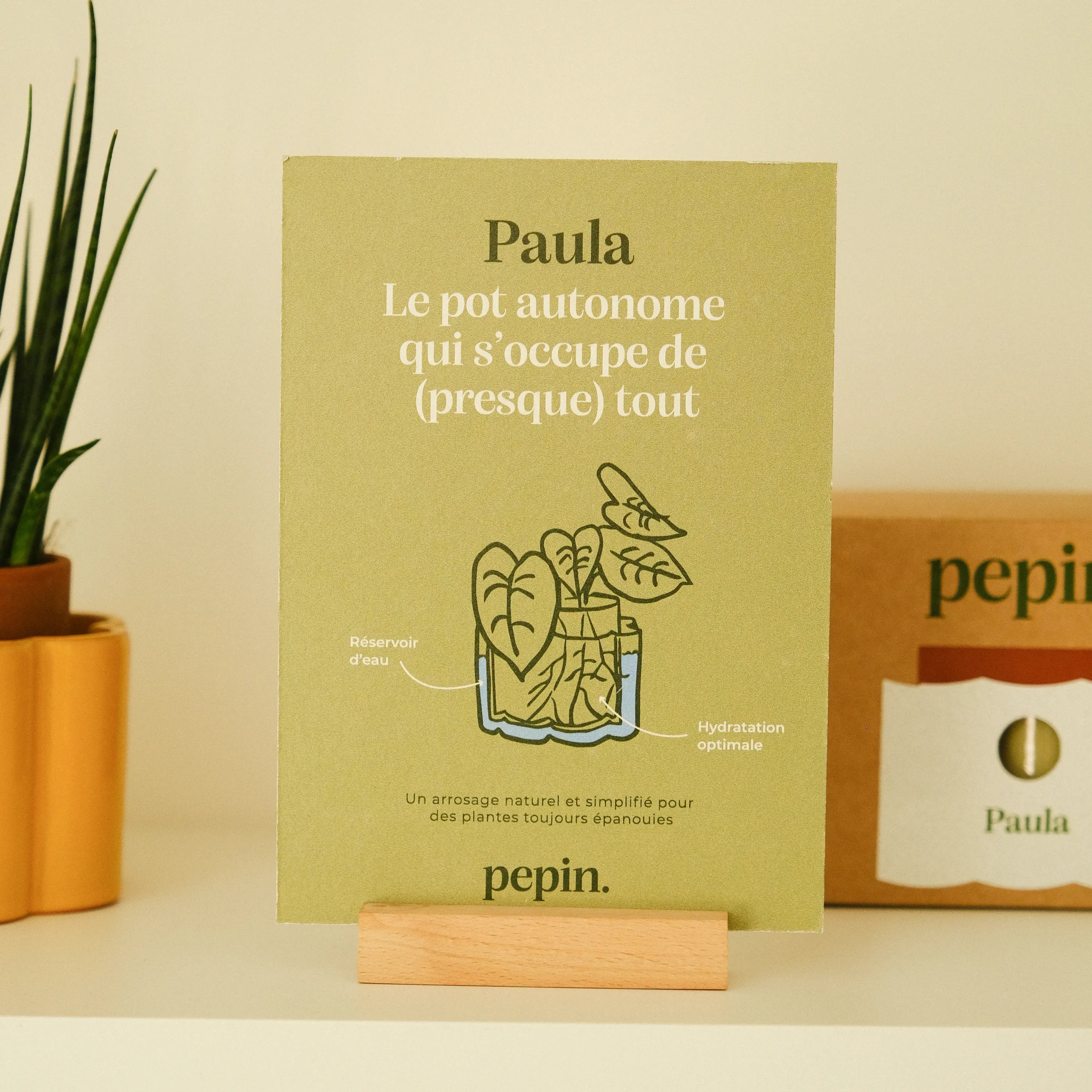 Self-watering pot Paulita (S) - Mustard yellow