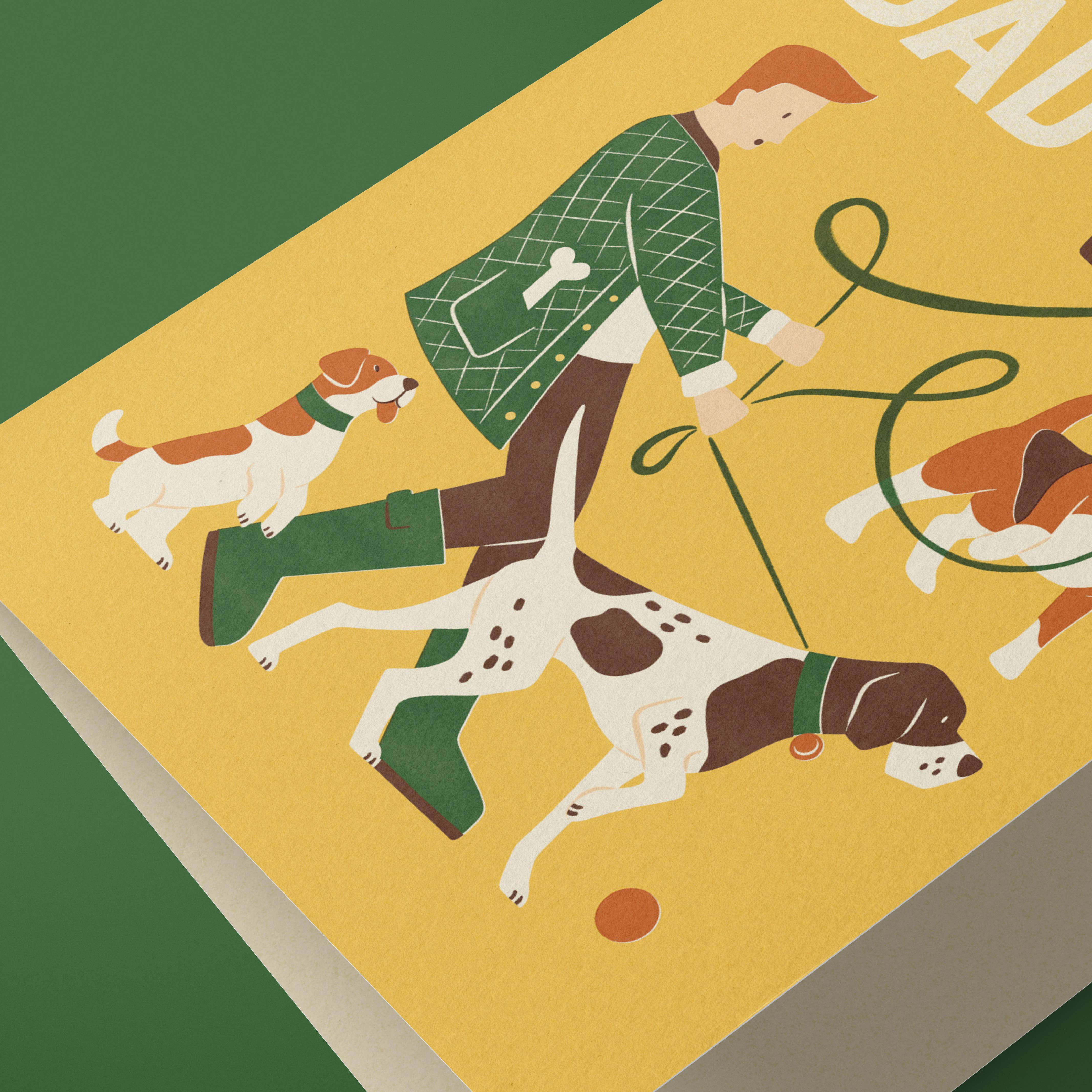 Dog Dad |  Fun Dog Walking Greeting Card
