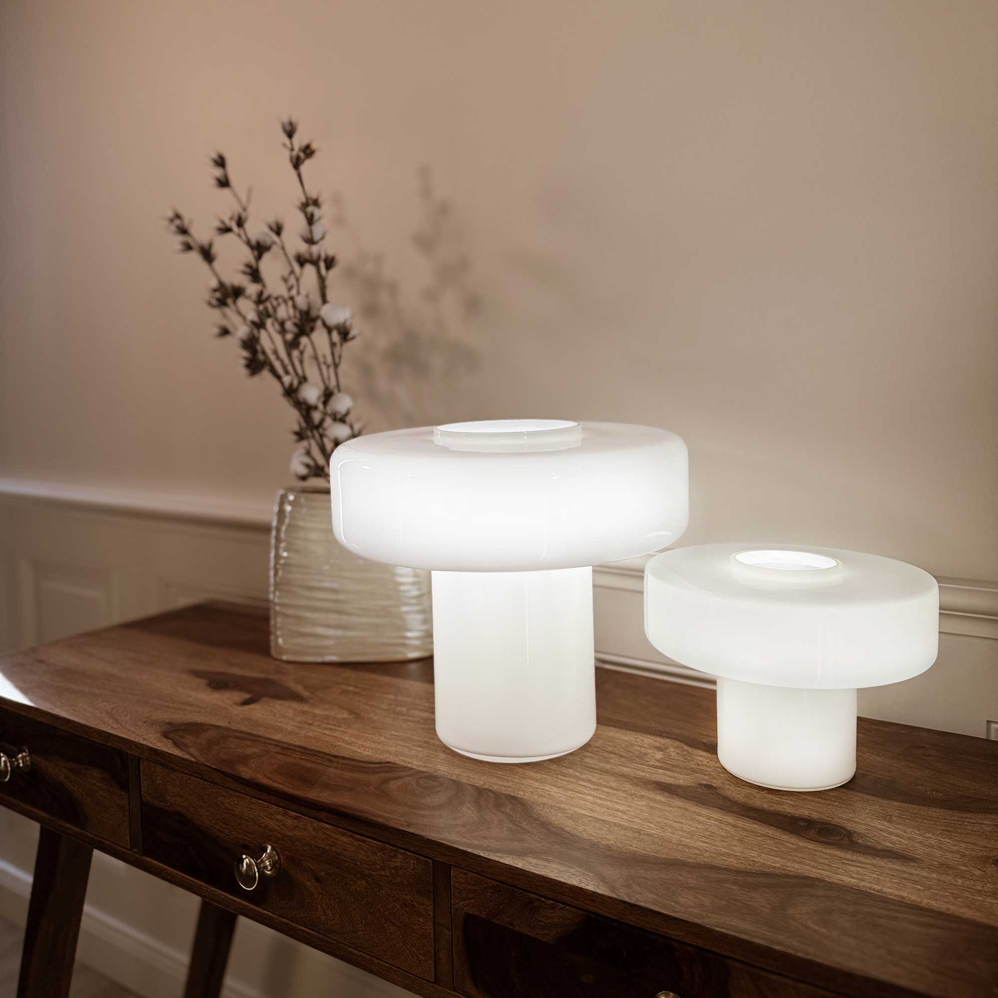XXL table lamp in colored glass and retro style Foza Maxi