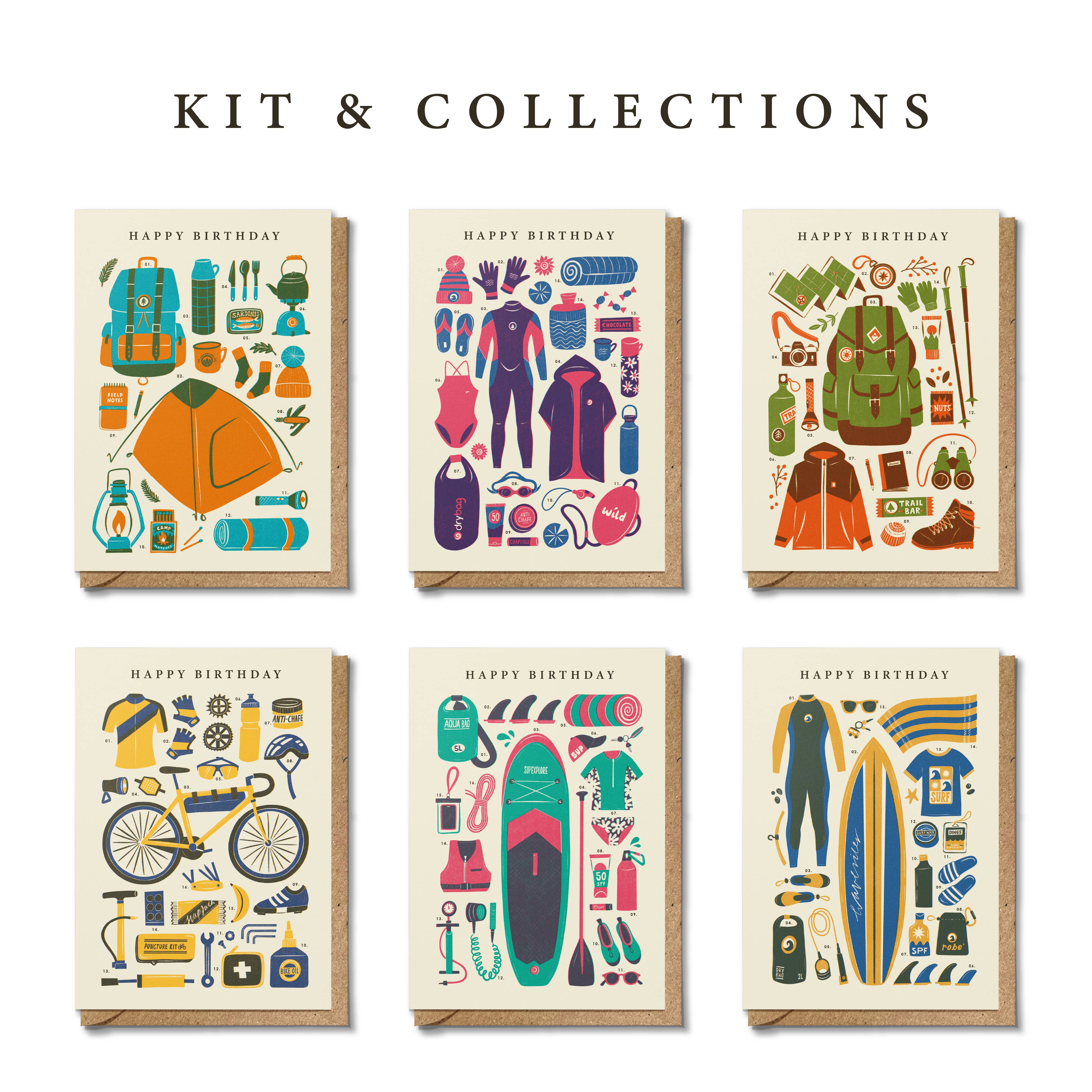 Hiking Kit | Outdoor Walking Vintage Style Birthday Card