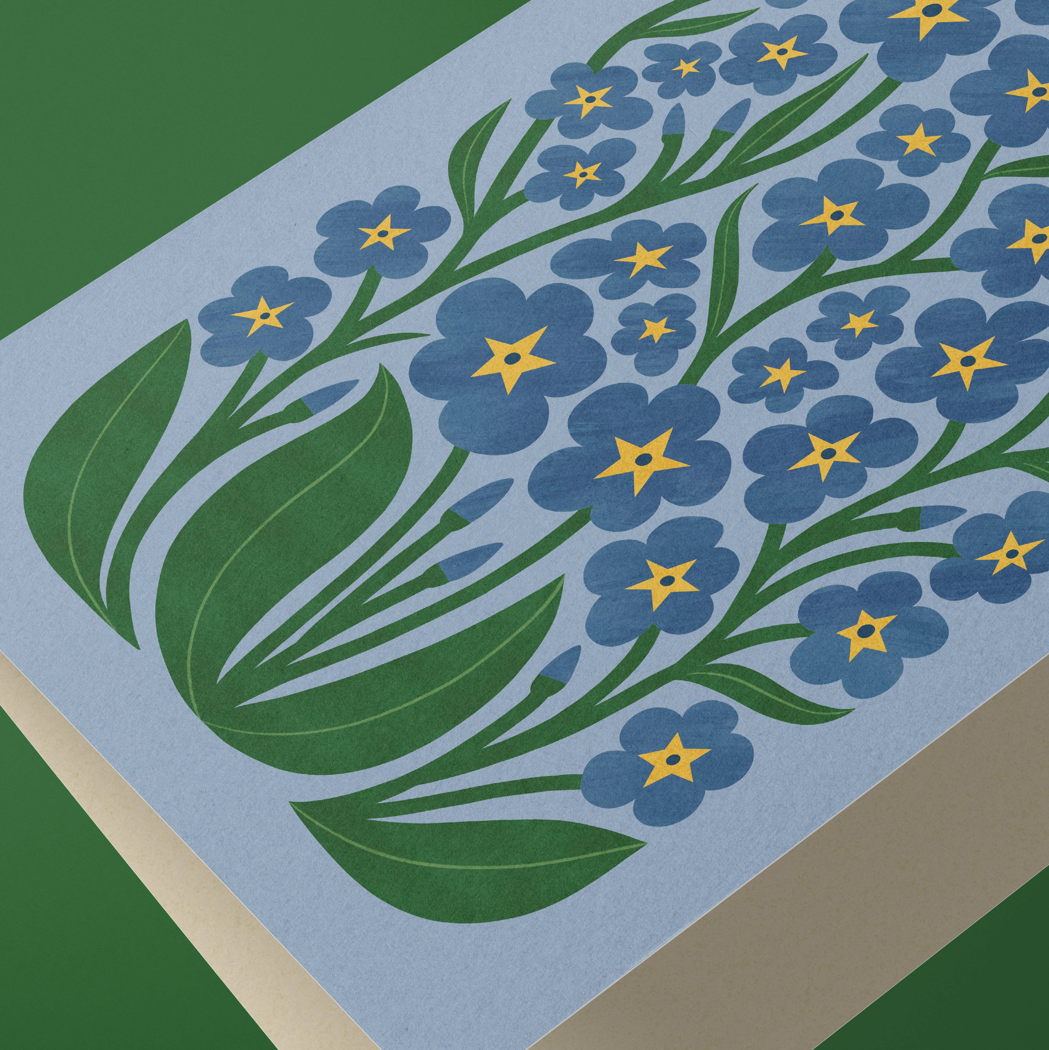 Forget Me Not | Modern-Retro Floral Reusable Greeting Card