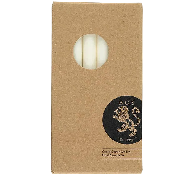 Pearl White Eco Dinner Candle - Pack of 6