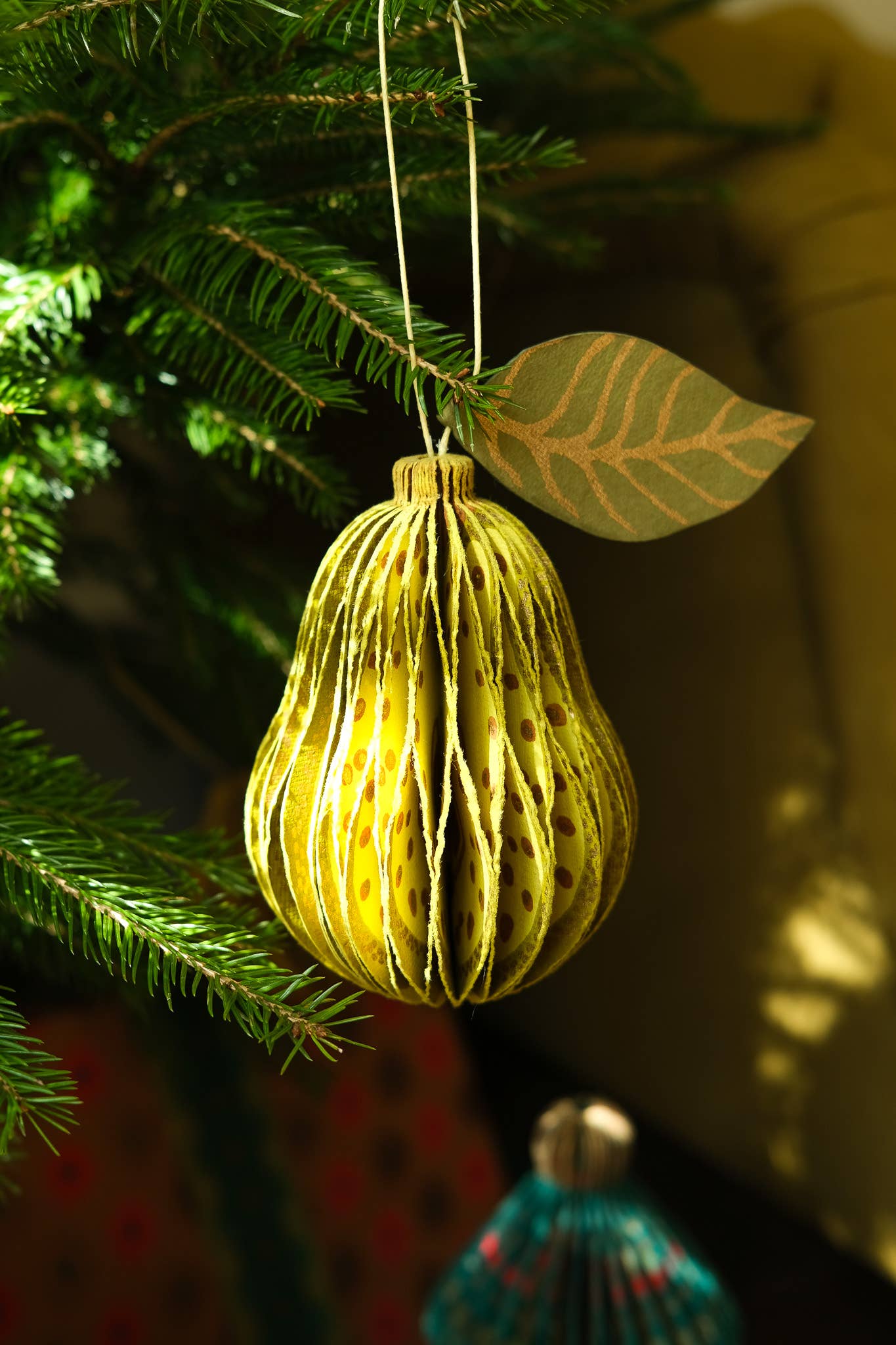 Pear Honeycomb Ornament
