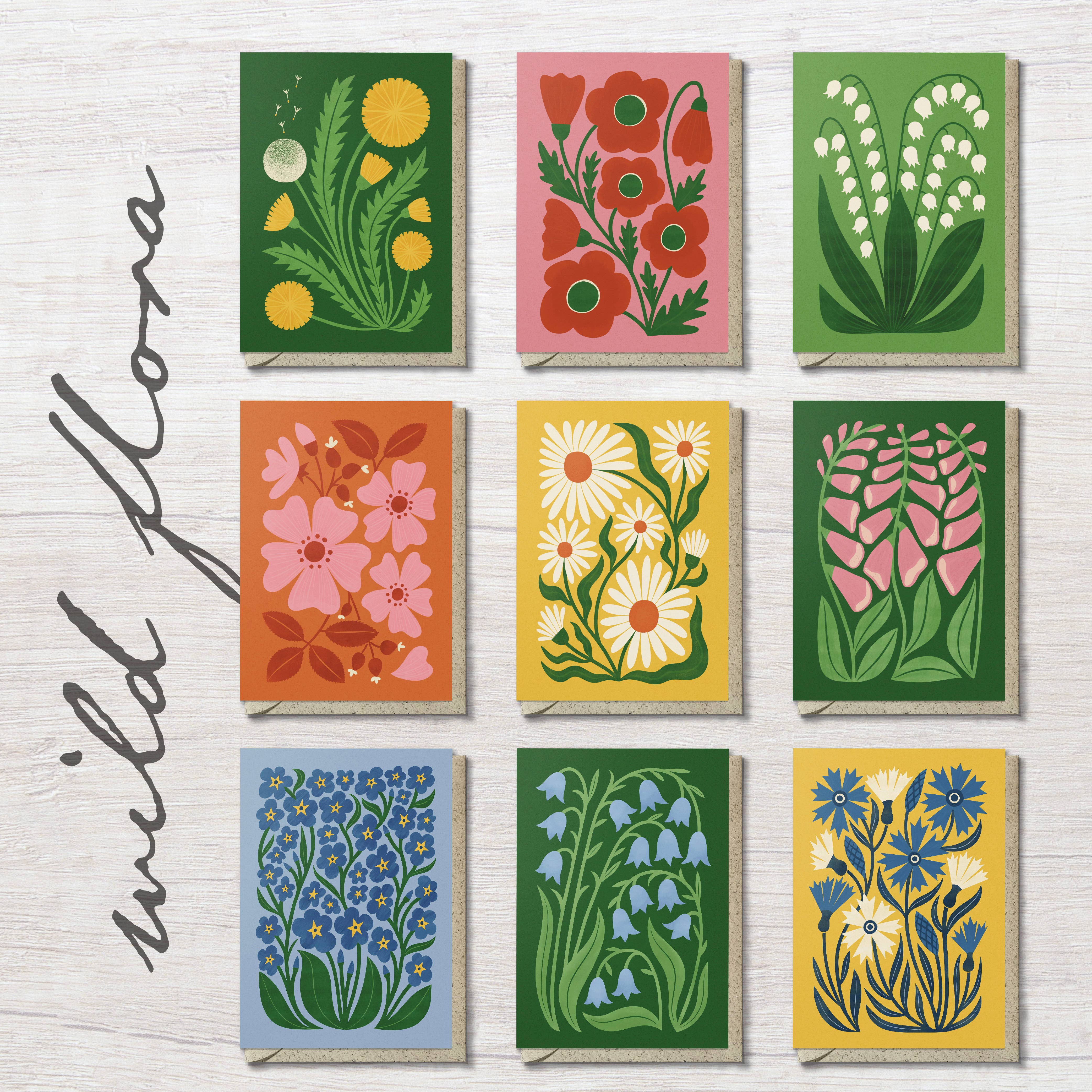 Forget Me Not | Modern-Retro Floral Reusable Greeting Card