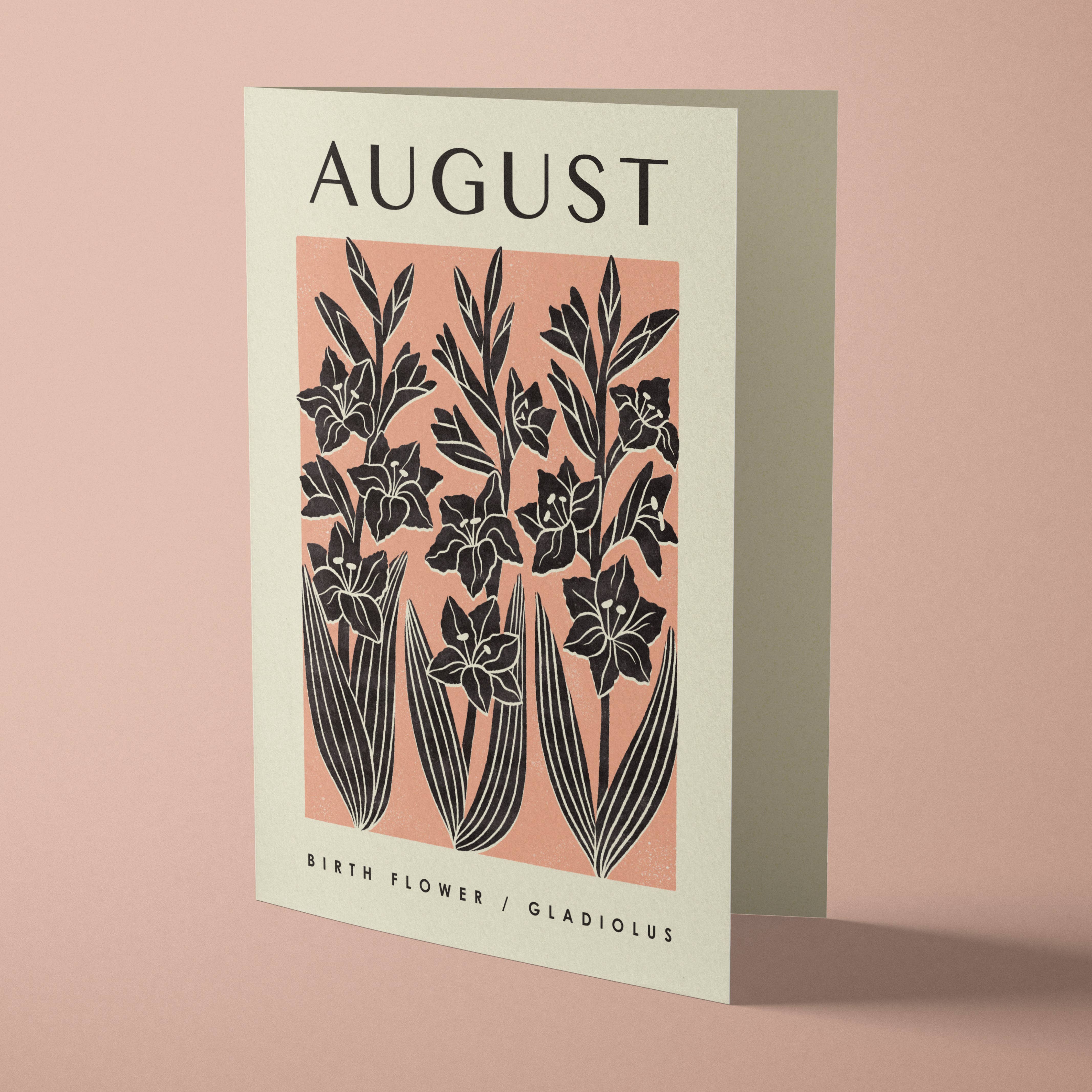 August Gladiolus | Birth Flower Reusable Greeting Card