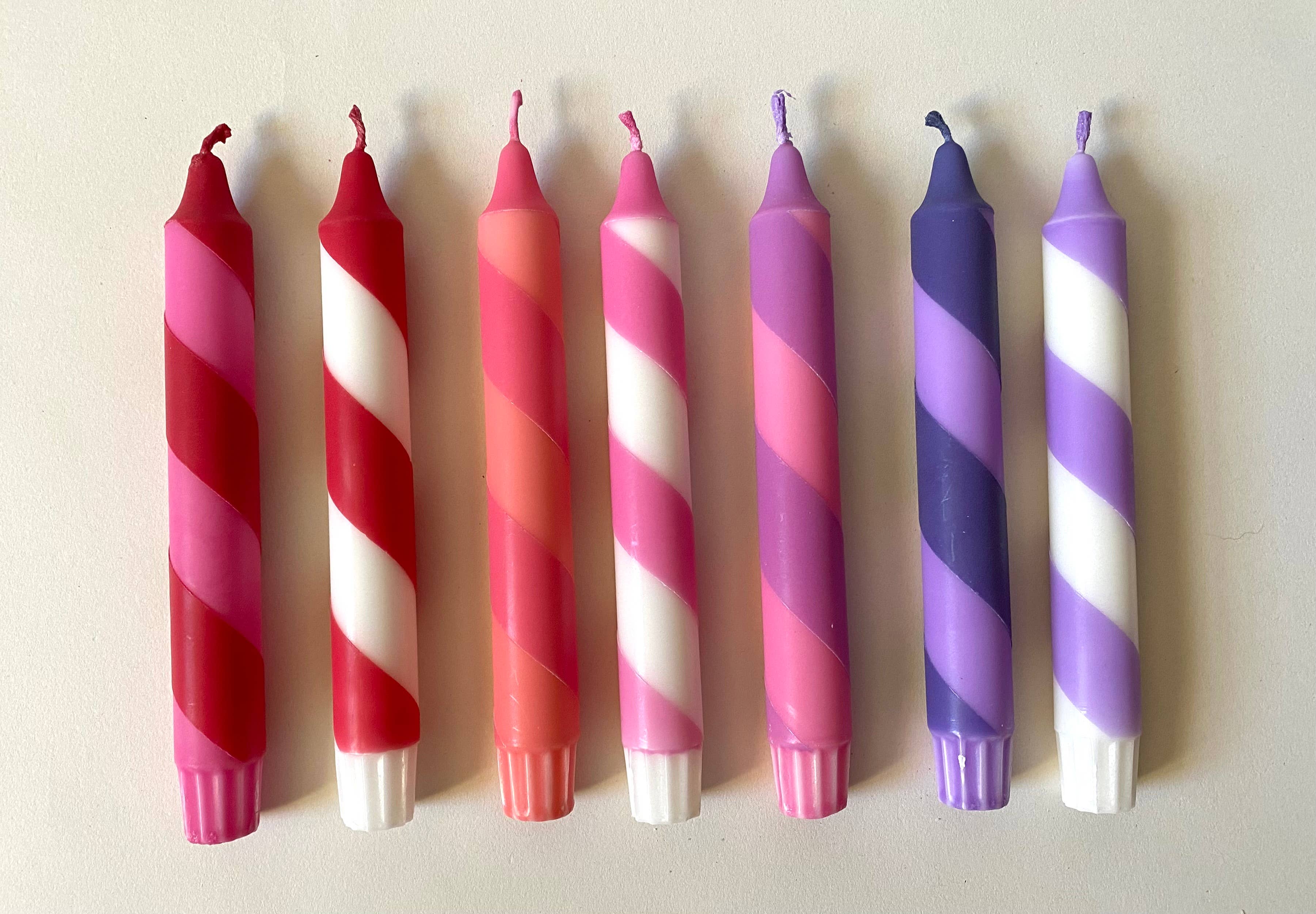 Hand Dipped Red & White Candy Cane Stripe Christmas Candles