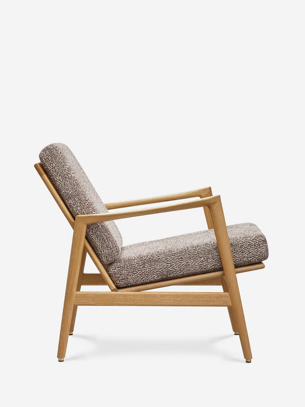 Stefan Lounge Chair - Brown in Braid Fabric