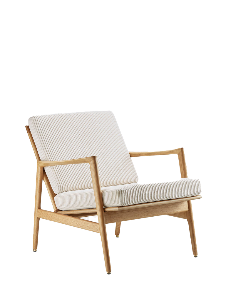 Stefan Lounge Chair - Beige in Cord Creme