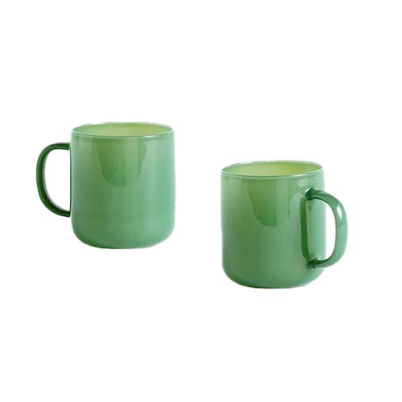 Jade Borosilicate Mug - Set of 2