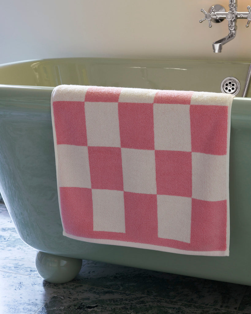 Check Bath Mat - Pink