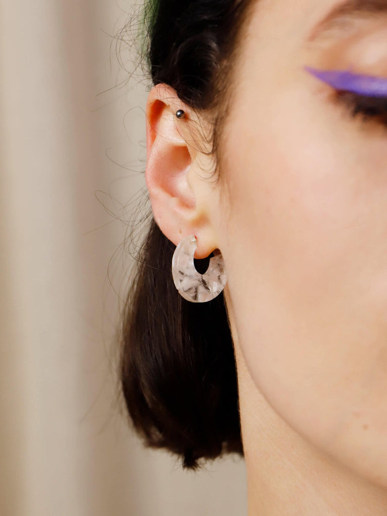 Cassia Hoops in Off White