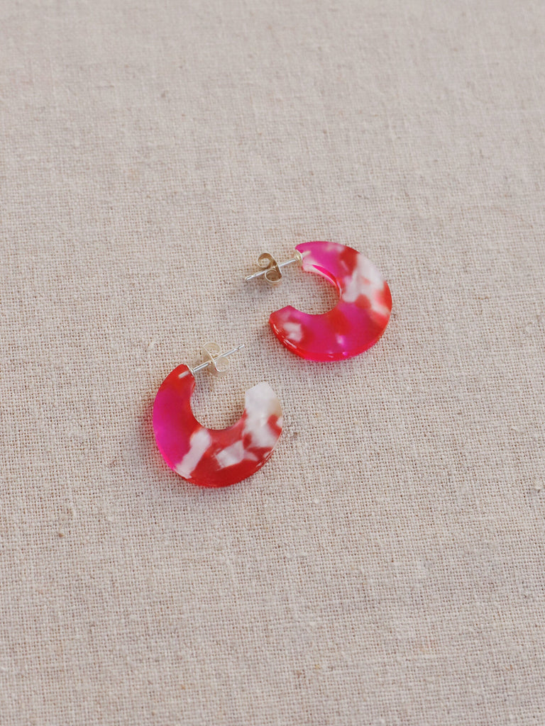 Cassia Hoops in Raspberry Crush