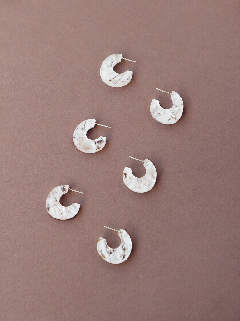 Cassia Hoops in Off White