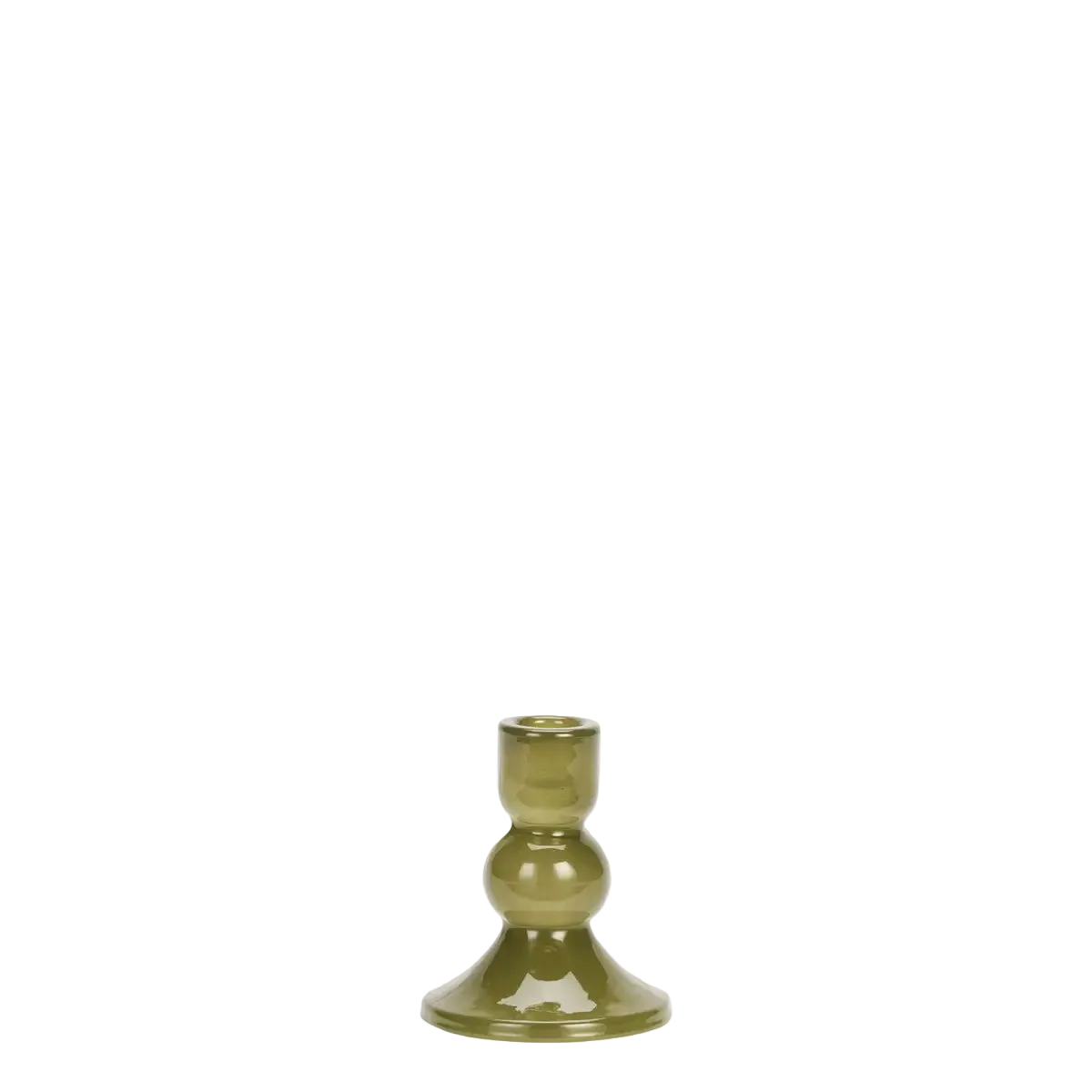 Glass Candle Holder - Olive
