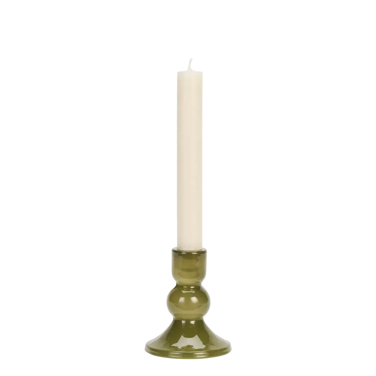 Glass Candle Holder - Olive