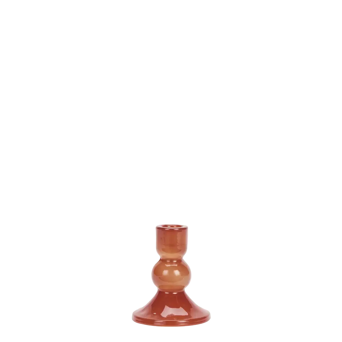 Glass Candle Holder - Red