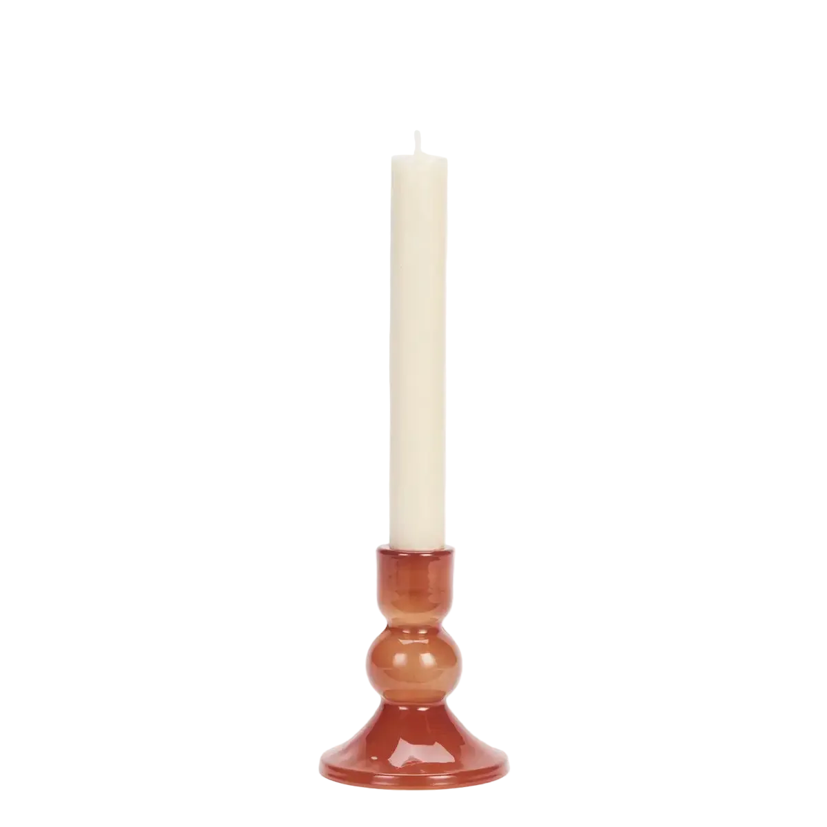 Glass Candle Holder - Red