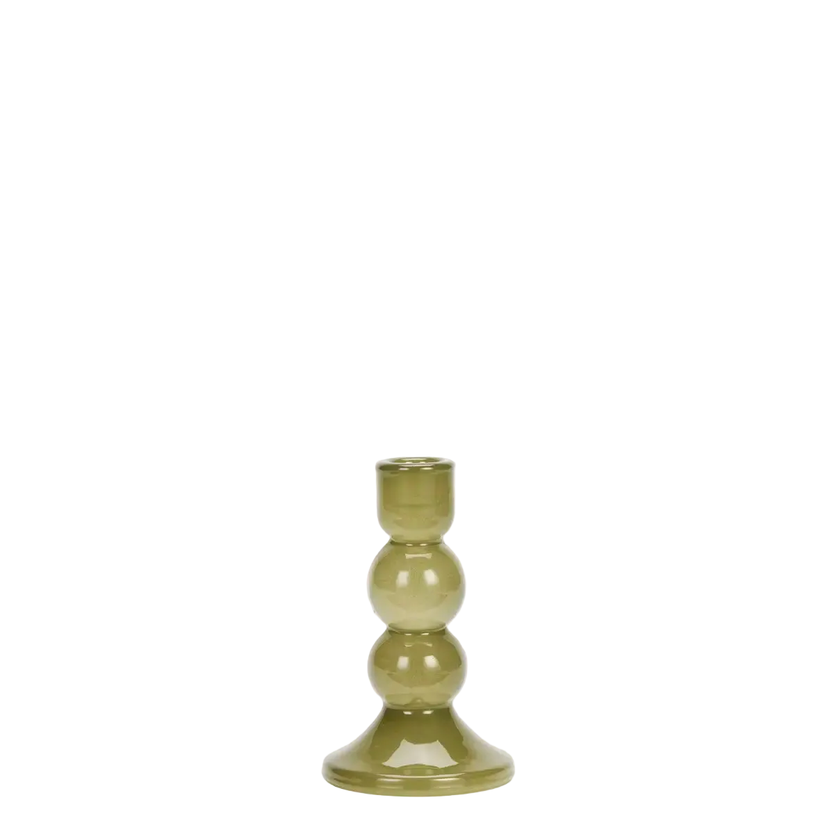 Glass Candle Holder - Olive