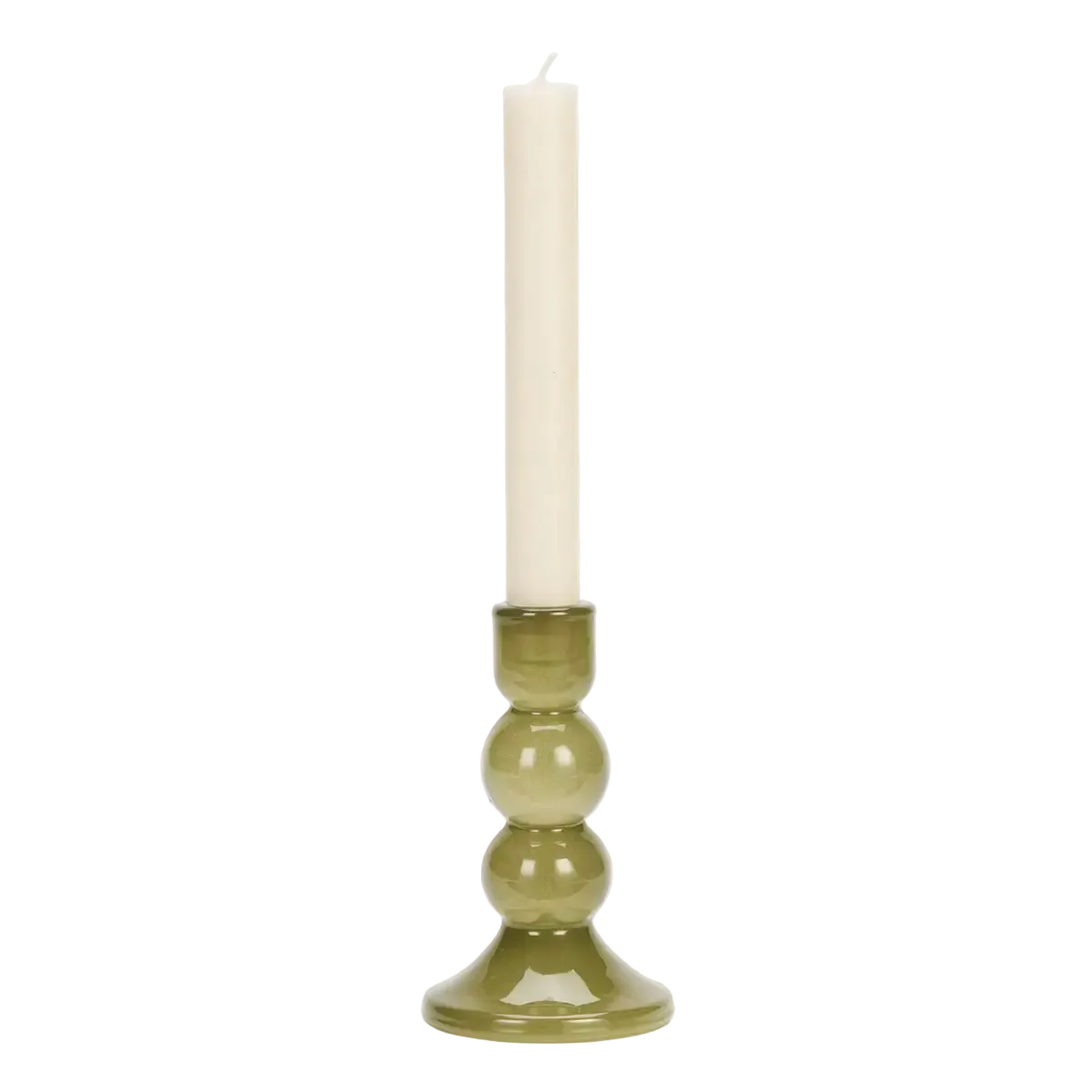 Glass Candle Holder - Olive