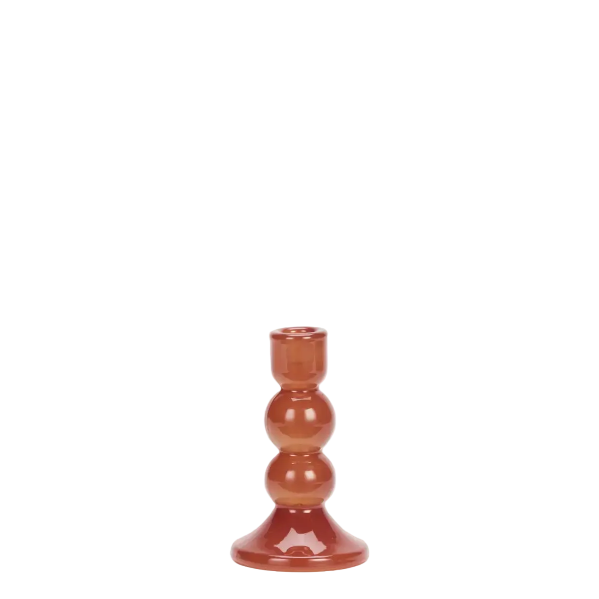 Glass Candle Holder - Red