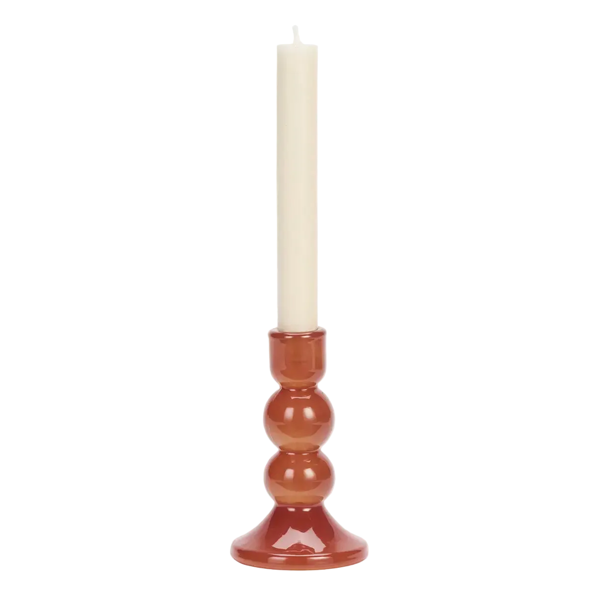 Glass Candle Holder - Red