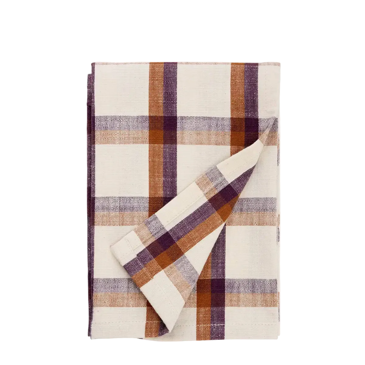 Checked Pumpkin Kitchen Towel - Purple