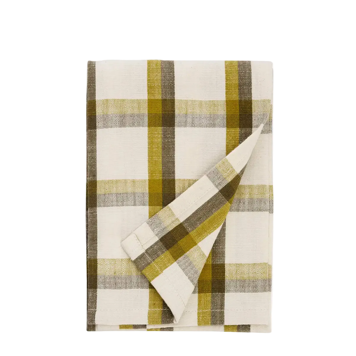Checked Pumpkin Kitchen Towel - Khaki