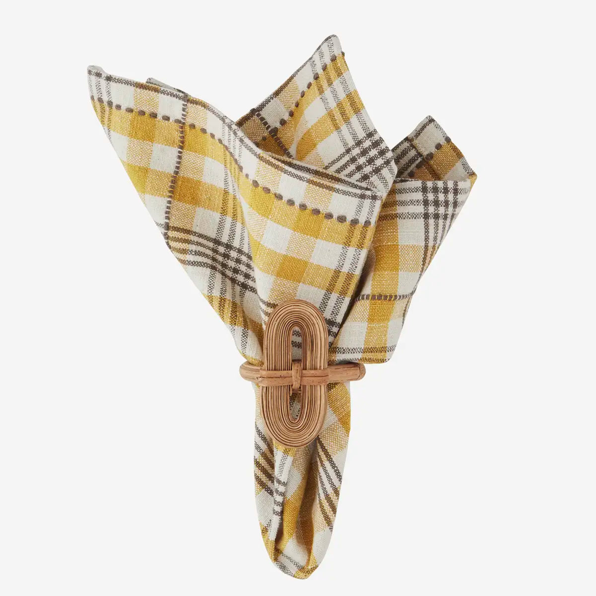 Cotton Napkin Set - Yellow Check