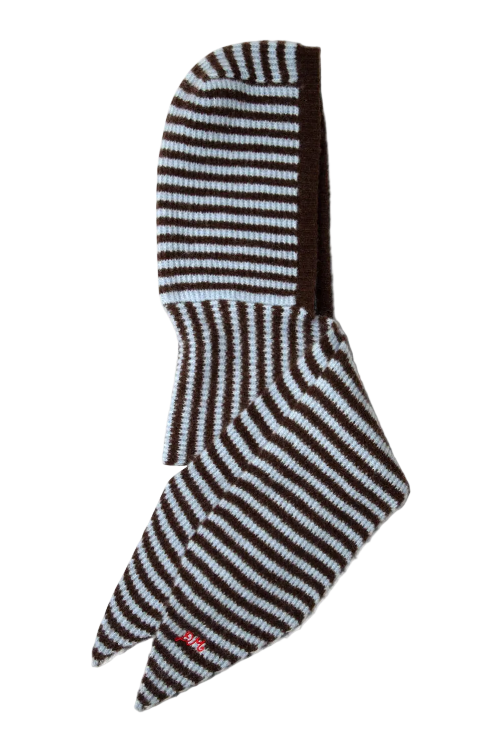 Tie Front Hood - Blue & Choc Stripe