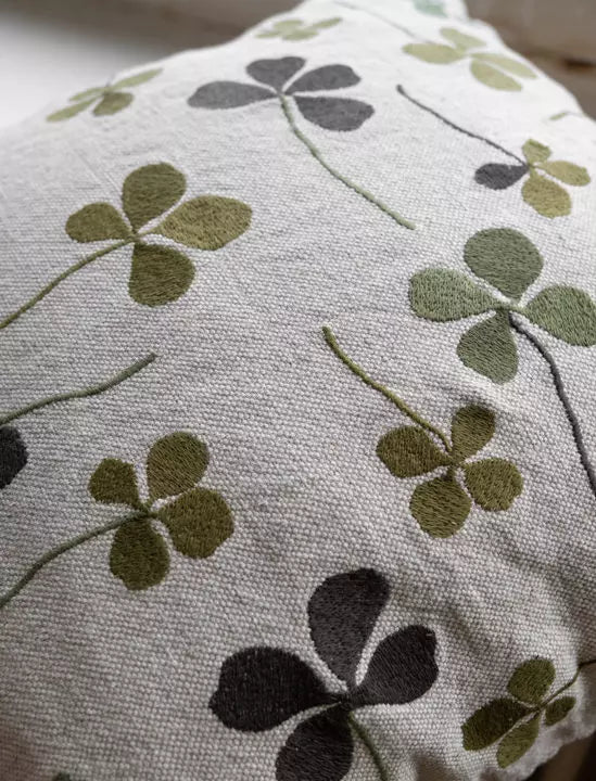Clover Embroidered Cushion