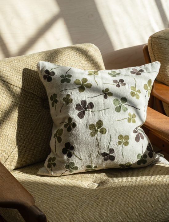 Clover Embroidered Cushion