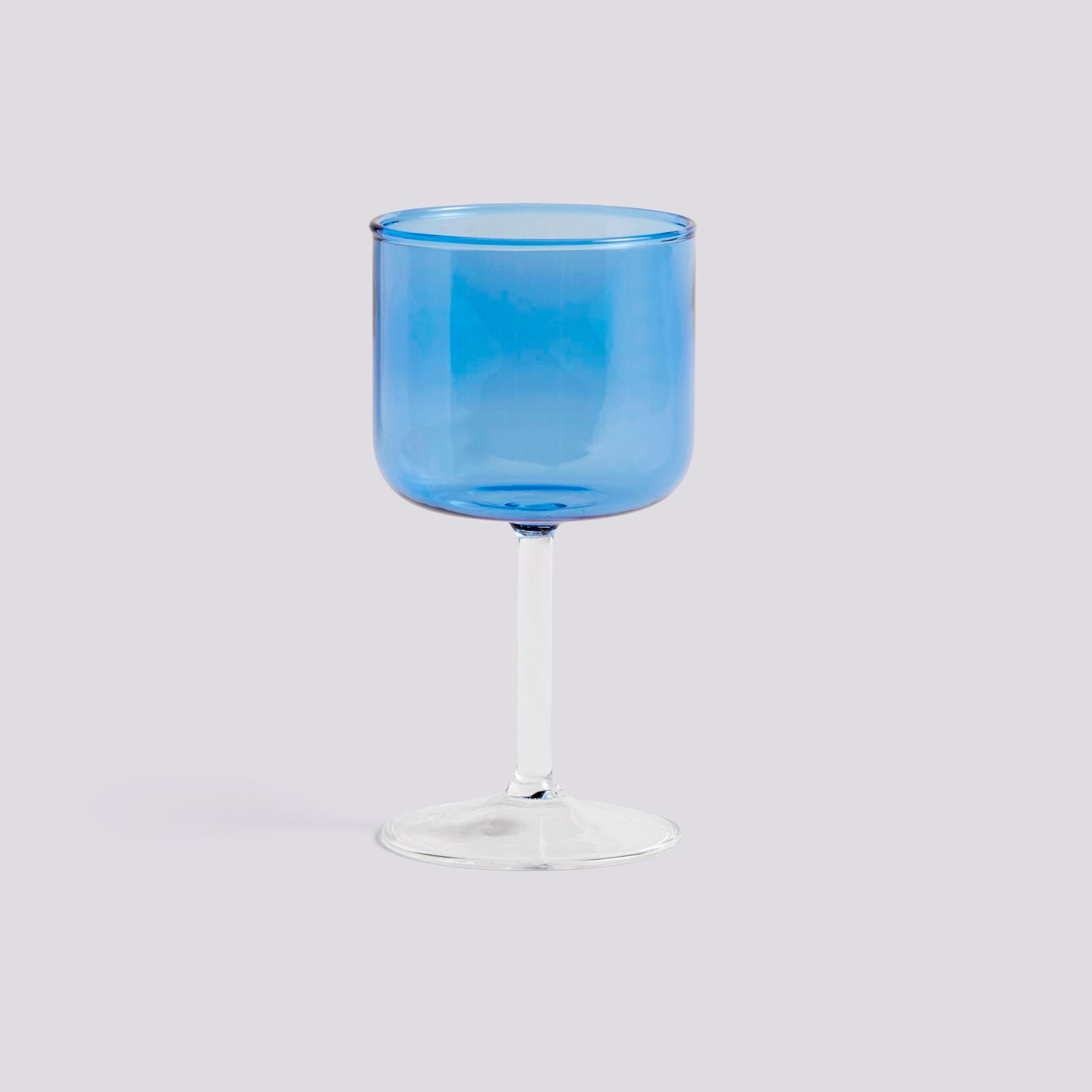 Tint Wine Glass Blue and Clear Set of 2