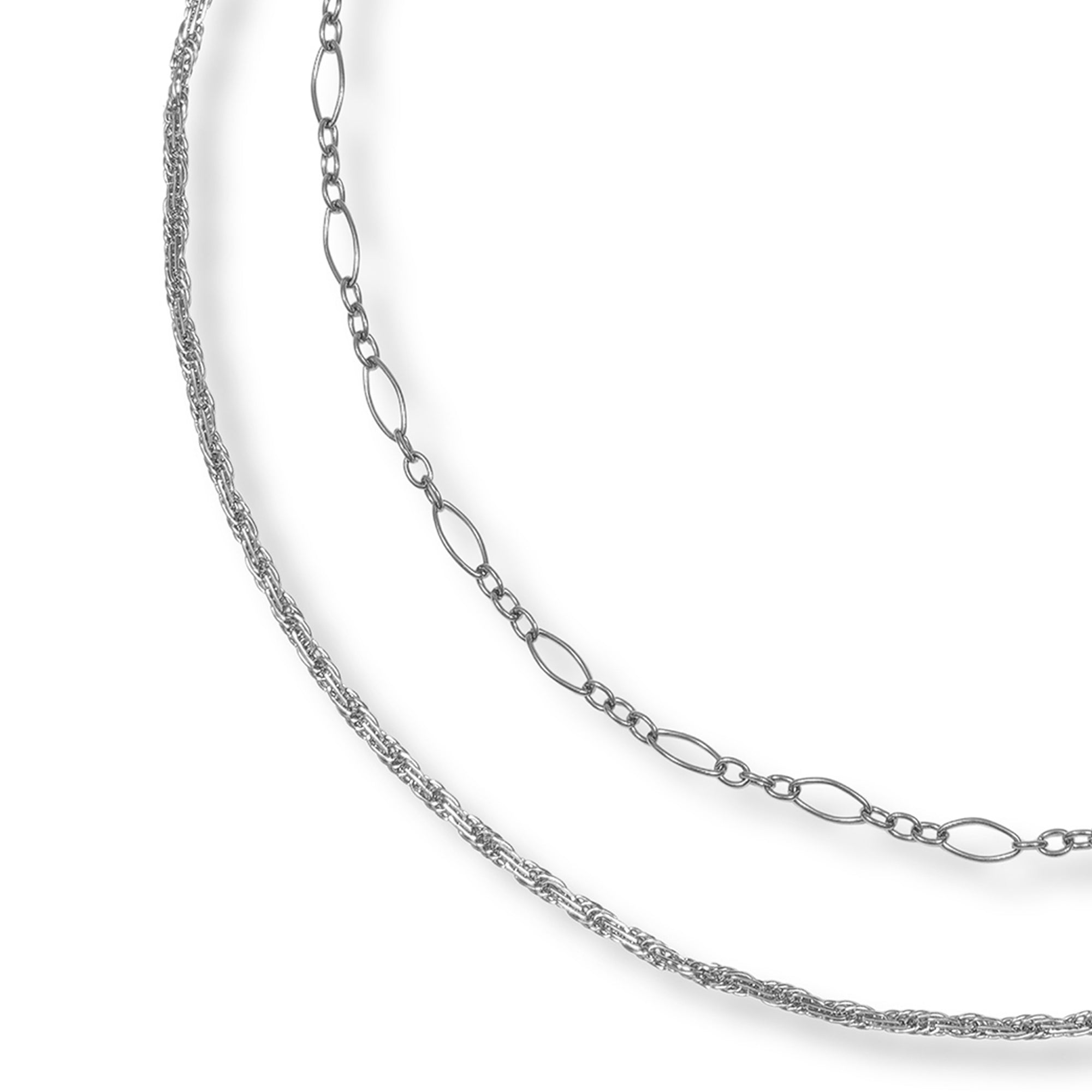 Delicate Layered Chain Necklace - Silver