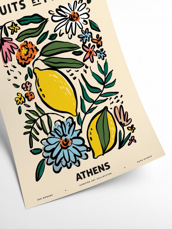 Fleurs et Plantes Athens Poster